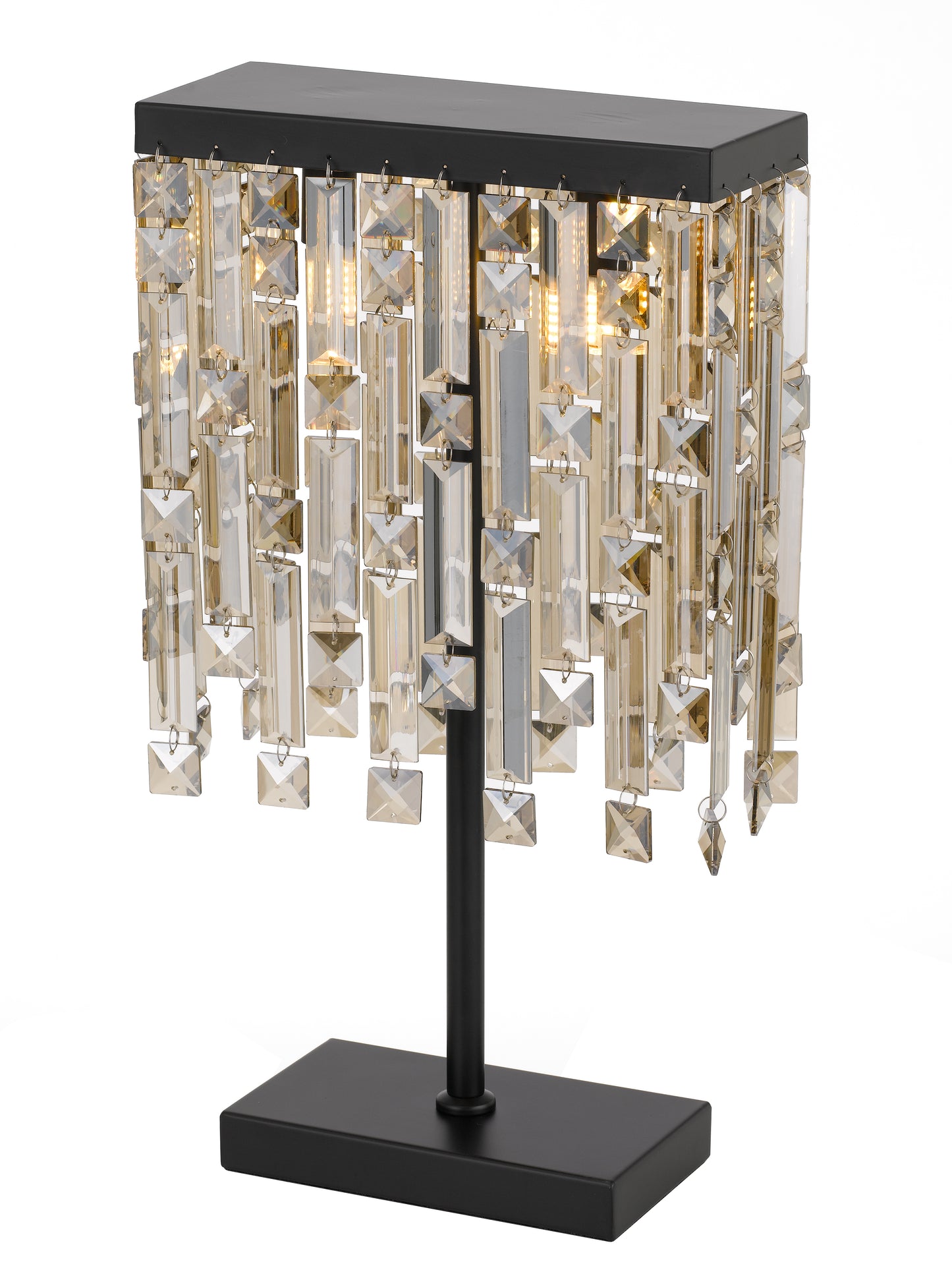 TFS 2 LIGHTS TABLE LAMP 2 x 28wG9max L:250 H:450 BLACK/CHAMPAGNE Inline Switch