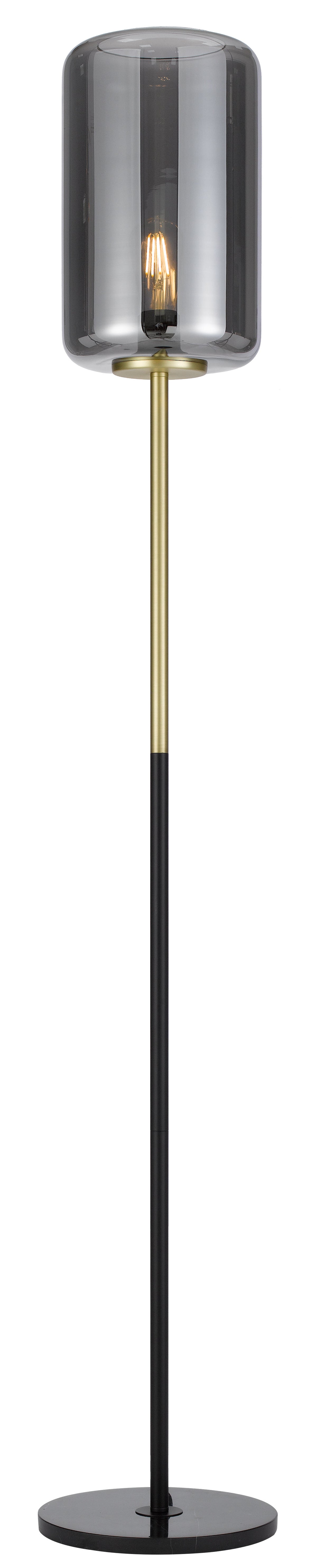 TFS FLOOR LAMP 25wE27max H:1520 D:210 BRASS MATT/BLACK MARBLE/SMOKE