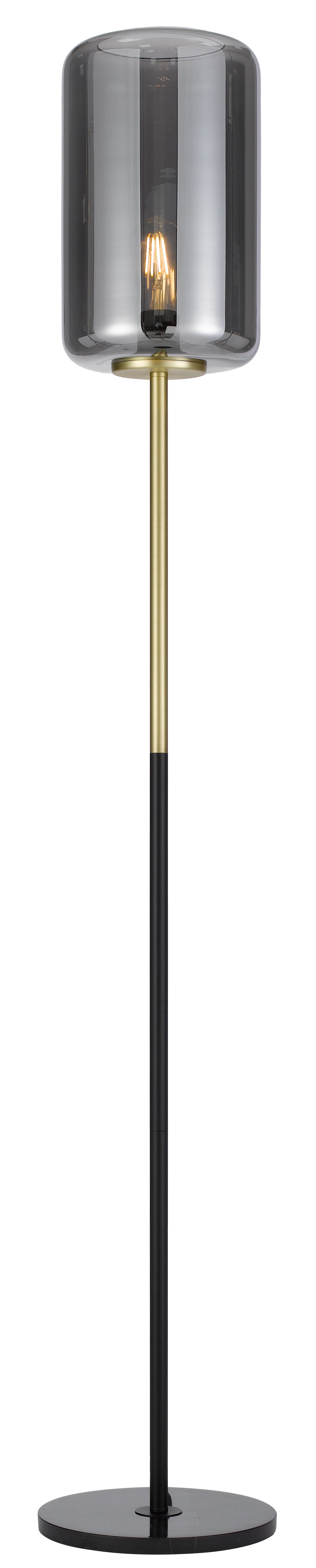 TFS FLOOR LAMP 25wE27max H:1520 D:210 BRASS MATT/BLACK MARBLE/SMOKE