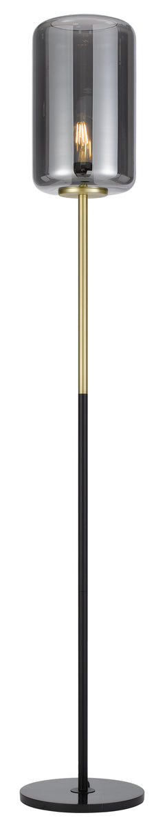 TFS FLOOR LAMP 25wE27max H:1520 D:210 BRASS MATT/BLACK MARBLE/SMOKE