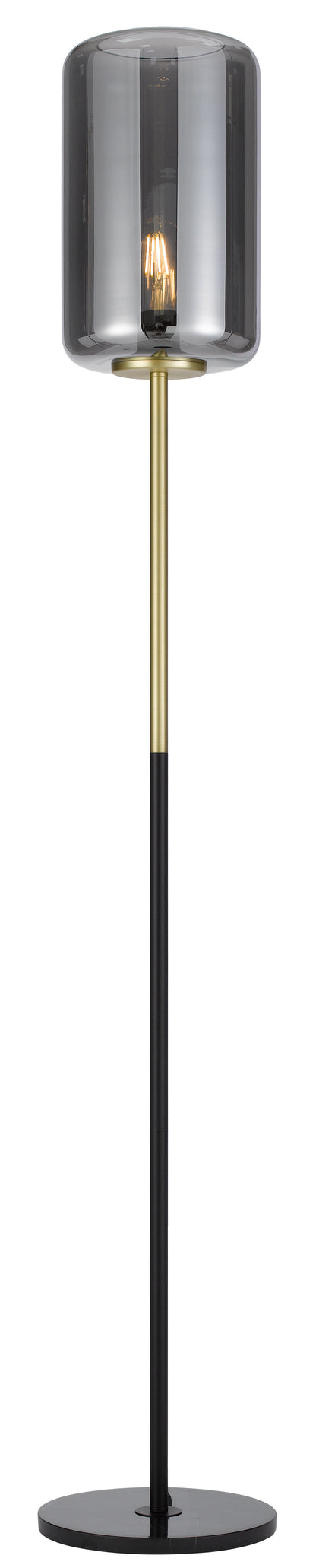 TFS FLOOR LAMP 25wE27max H:1520 D:210 BRASS MATT/BLACK MARBLE/SMOKE