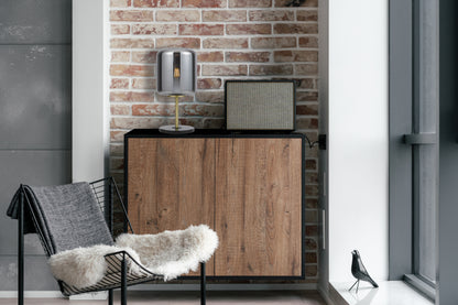 TFS TABLE LAMP 25wE27max H:420 D:210 BRASS MATT/BLACK MARBLE/SMOKE