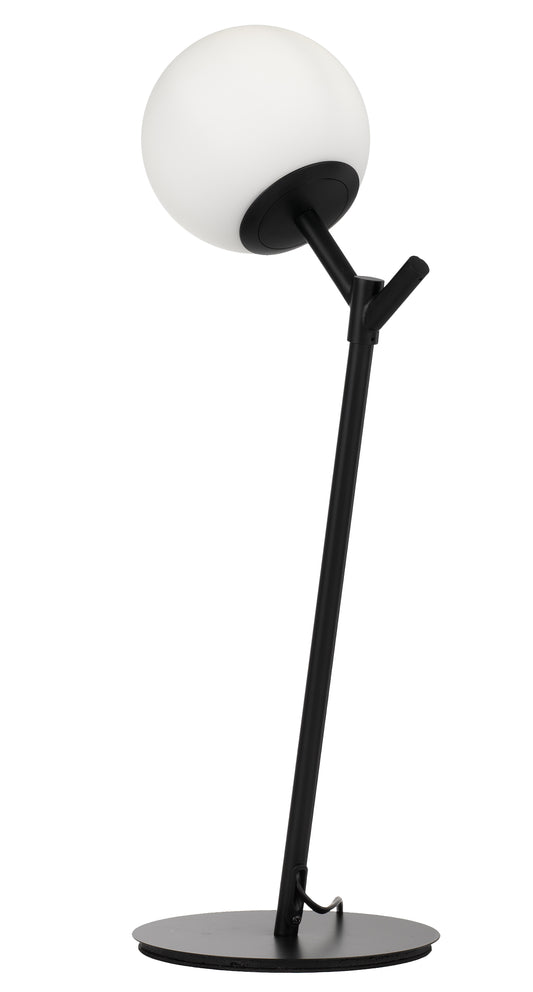 TFS TABLE LAMP 25wE27max D:150 H:570 BASE PLATE:200 Inline Switch BLACK/OPAL MATT