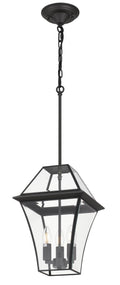 TFS 27 PENDANT 25wE14max L:275 H:400 - IP43 BLACK/CLEAR ROD:300mm + CHAIN:1000