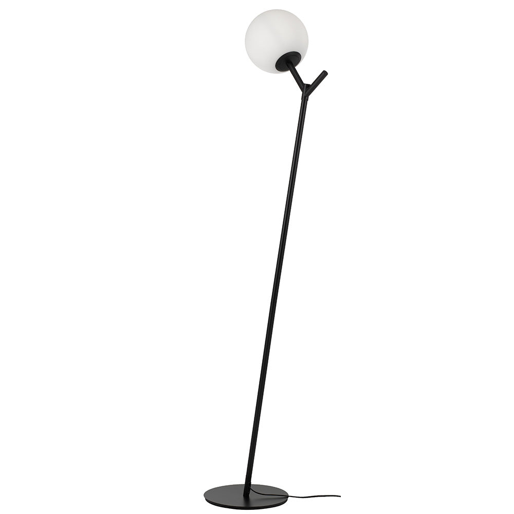 TFS FLOOR LAMP 25wE27max D:200 H:1510 BASE PLATE:280 Foot Switch BLACK/OPAL MATT