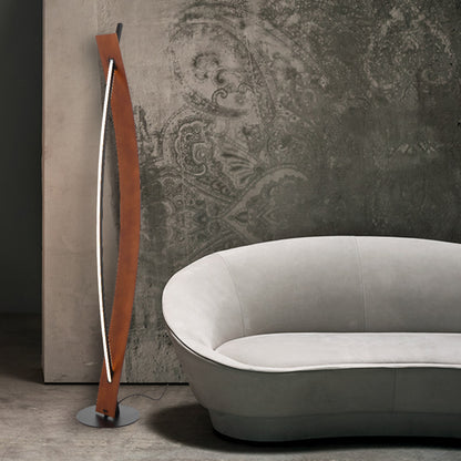 Amber TFS FLOOR LAMP 18wLED D:180 H:1350 1440Lm FOOTSWTCH 3000K BLACK / WALNUT
