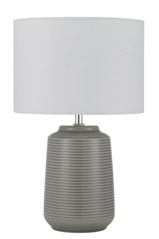 TFS CERAMIC TABLE LAMP 25wE27max H:425 D:260 GREY/WHITE