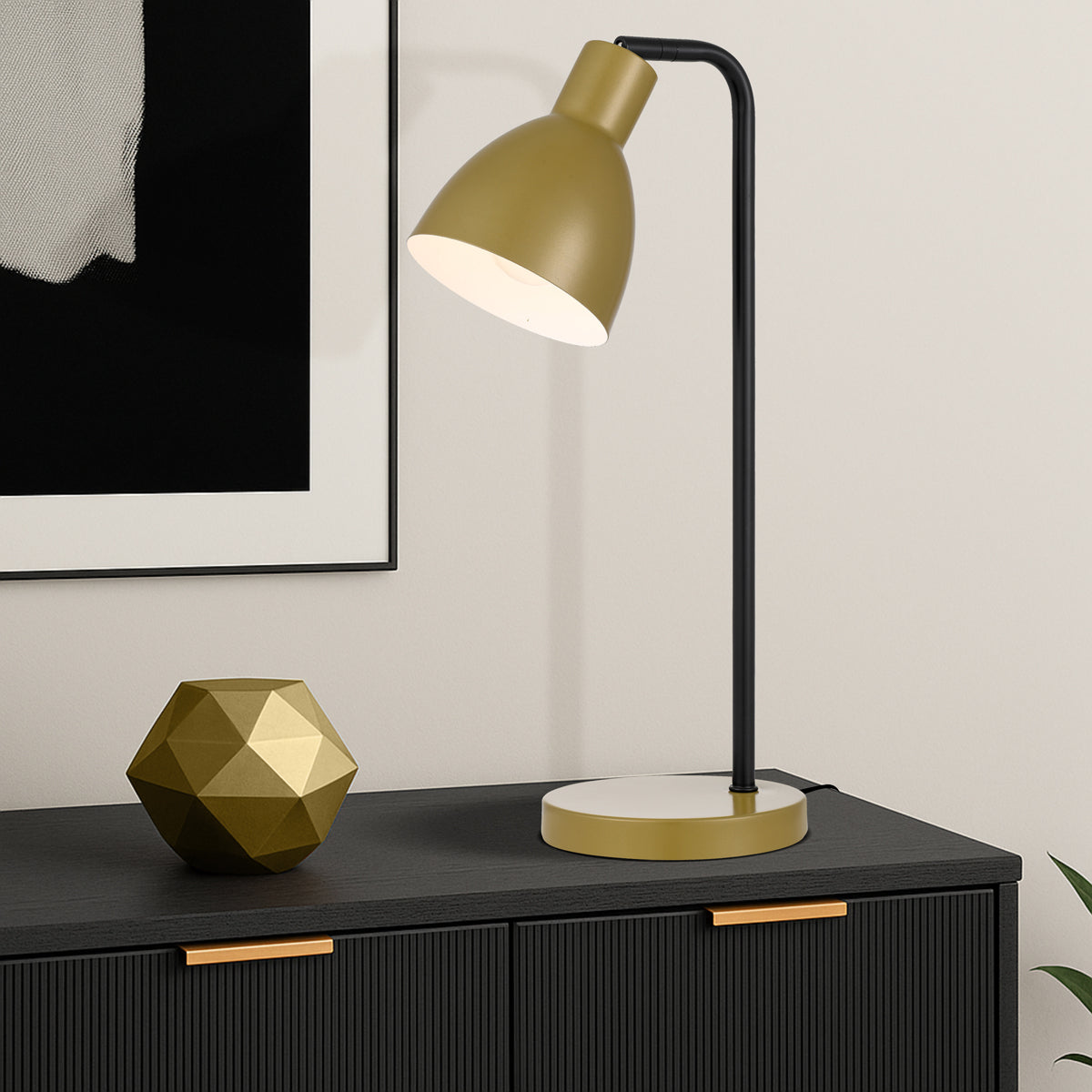 TFS TABLE LAMP 25wE27max H:450 D:150 GOLD/GOLD Cab:1.5m