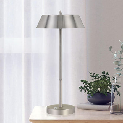 TFS TABLE LAMP 7w LED 3 WAY TOUCH SWITCH H:425 D:220 NICKEL/SILVER 3000K 580Lm