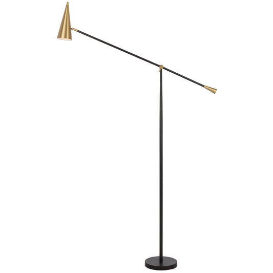 TFS FLOOR LAMP 25wE27max L1000 W250 H2350 FOOT SWT BLACK / BRASS
