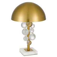 TFS TABLE LAMP 2x25wE27max D:350 H:530 Inline Switch ANTIQUE GOLD / CLEAR