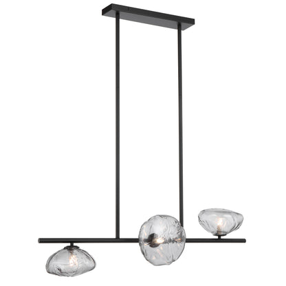 Antibes TFS 3 HORIZONTAL LTS PENDANT 3x6wG9max GLASS D200 BLACK / SMOKE GLASS
