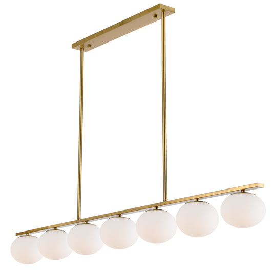 TFS 7LT PENDANT 7x25wE27 L:1500 H:175 ANTI GOLD & OPAL MATT ROD:2*600+1*300