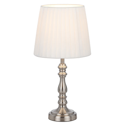 Santander TFS TABLE LAMP 25wE27max D200 H390 INLINE NICKEL/IVORY SOFT PLATED