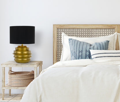 TFS CERAMIC TABLE LAMP 25wE27max D:300 H:425 GOLD/BLACK