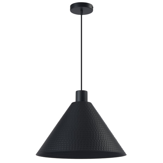 TFS 43CM PENDANT 25wE27max D430 H250 TEX 2M BLACK SATIN