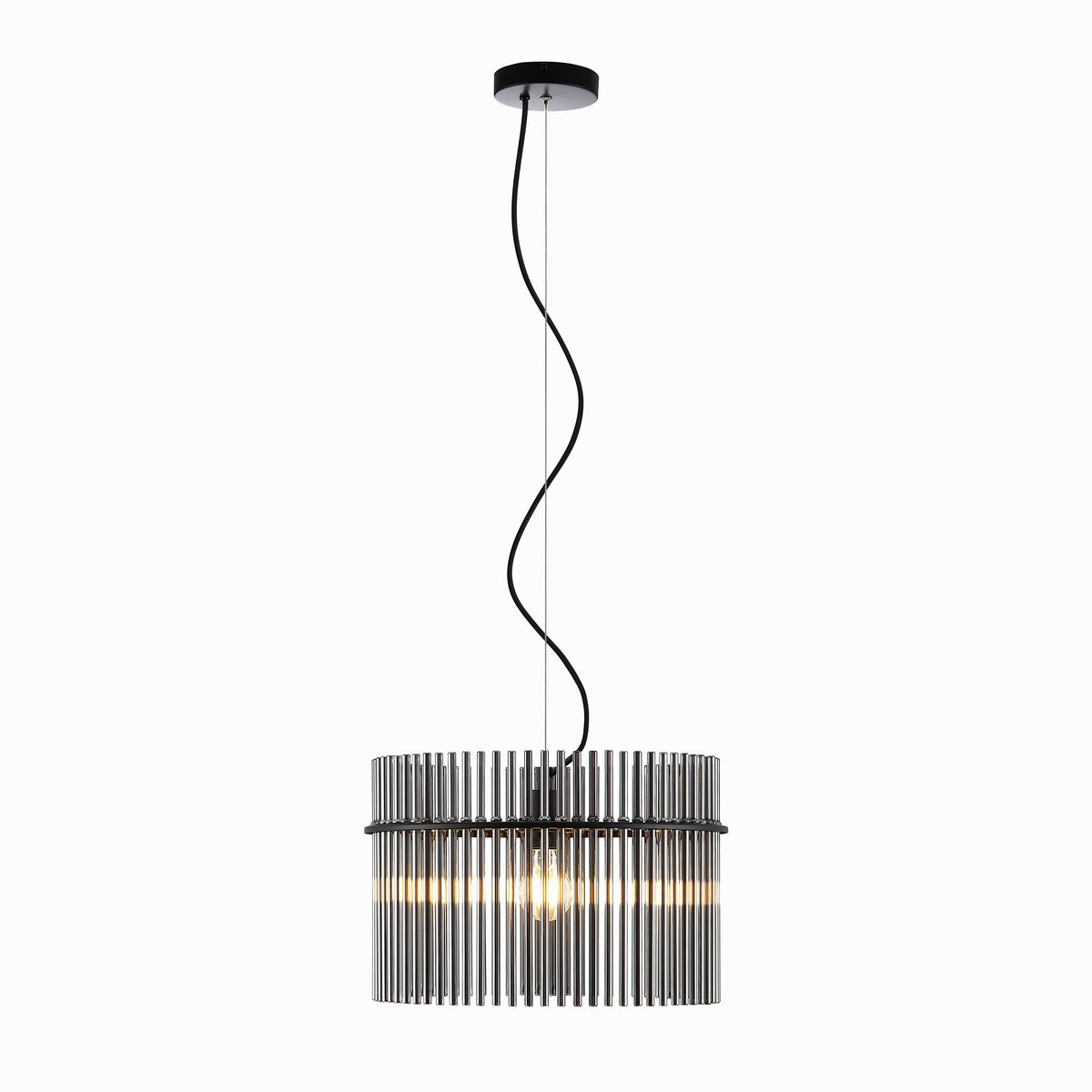TFS PENDANT 25wE27max D400 H260 CAB 2m BLACK MATT/ SMOKE