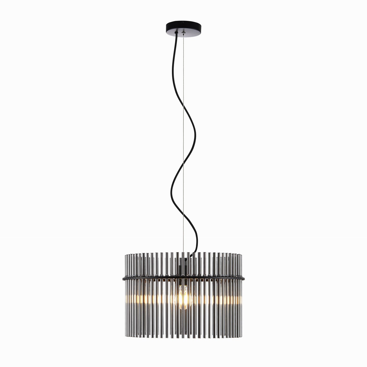 TFS PENDANT 25wE27max D400 H260 CAB 2m BLACK MATT/ SMOKE