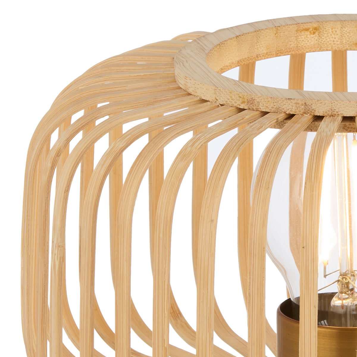 TFS ROUND TABLE LAMP 25wE27max D200 H230 inline swt BLACK / NATURAL BAMBOO