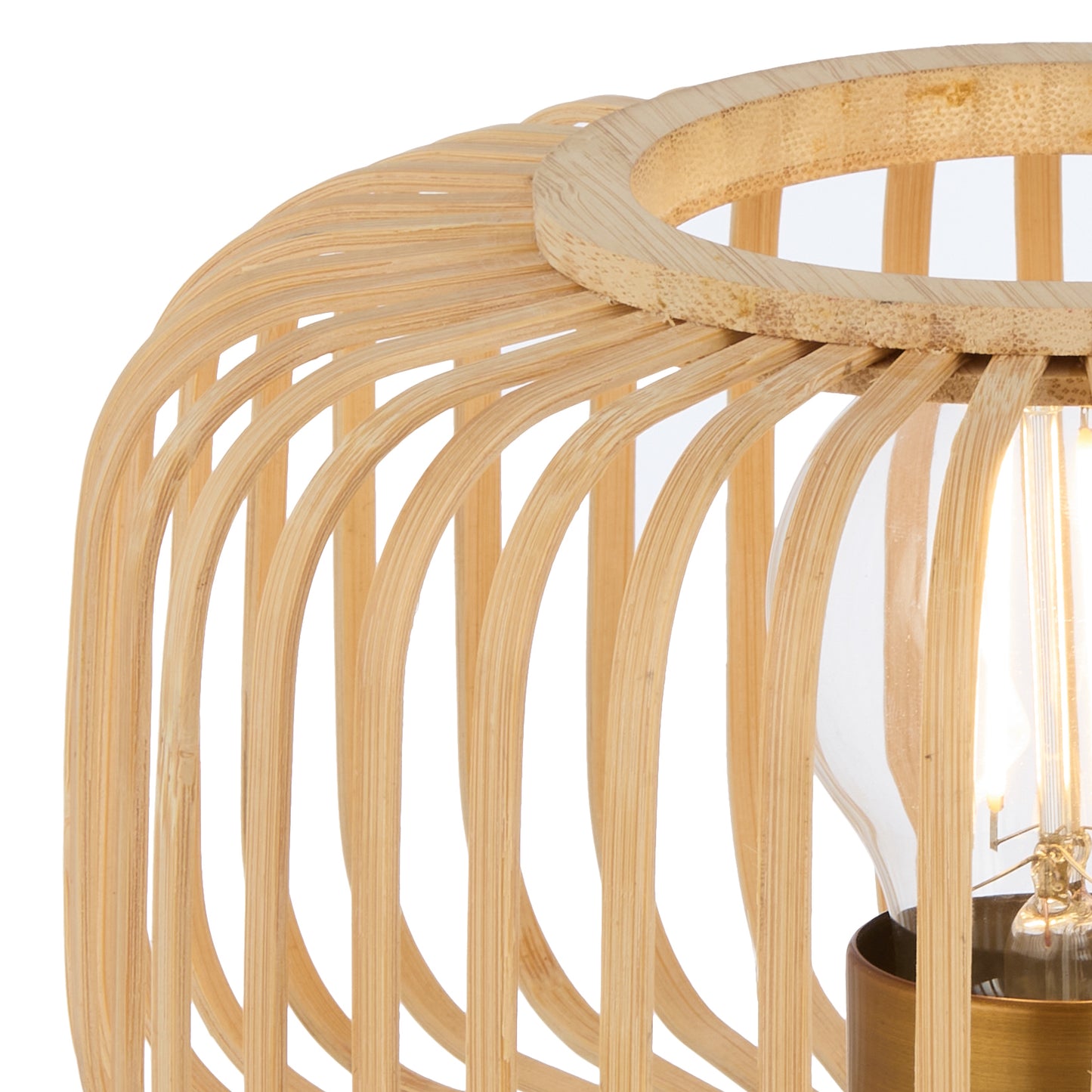 TFS ROUND TABLE LAMP 25wE27max D200 H230 inline swt BLACK / NATURAL BAMBOO