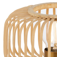 TFS ROUND TABLE LAMP 25wE27max D200 H230 inline swt BLACK / NATURAL BAMBOO