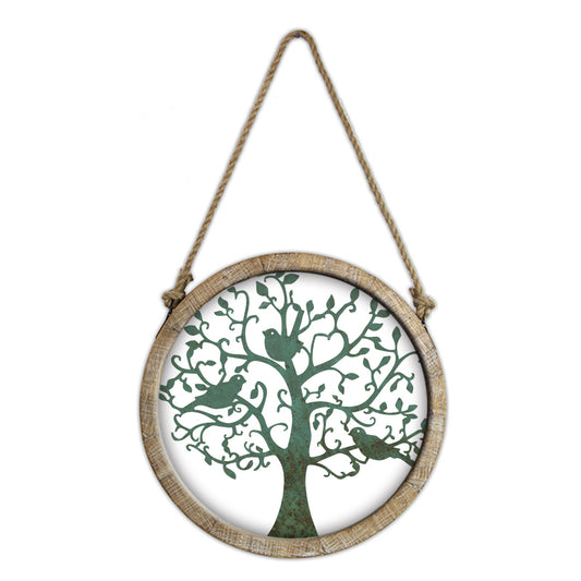 Metal & MDF Tree of Life w. birds Wall Hanging