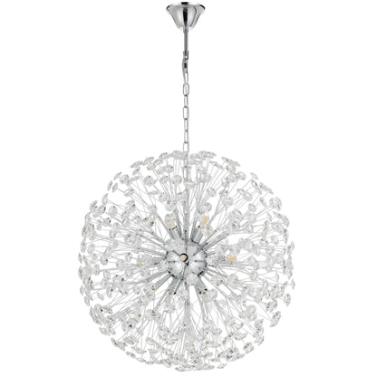TFS 12LT PENDANT 12x6wG9max D:600 CHAIN 2M CRYSTAL H: 240 CHROME / CLEAR