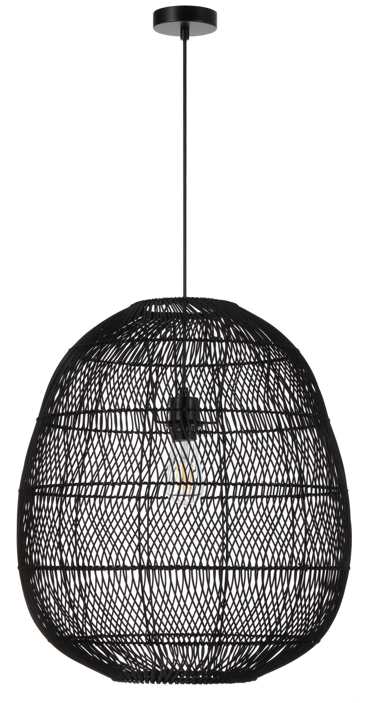 TFS 50 PENDANT 25wE27max D500 H550 cab1.5m BLACK RATTAN