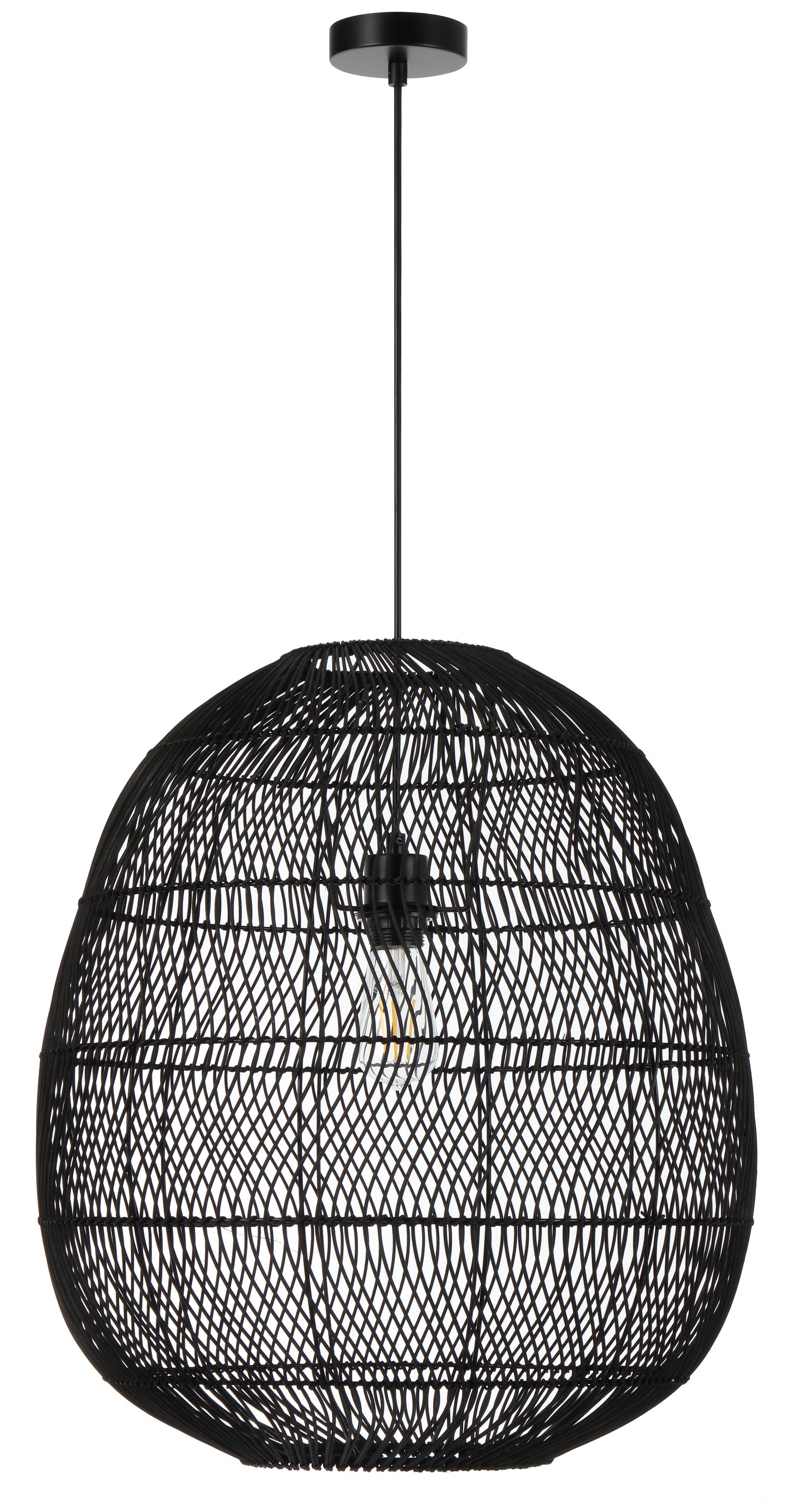 TFS 50 PENDANT 25wE27max D500 H550 cab1.5m BLACK RATTAN