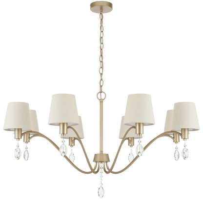 TFS 8 LT PENDANT 8x25wE14 D1000 H540 2M CHAIN ANT SILVER/CREAM/CRYSTAL