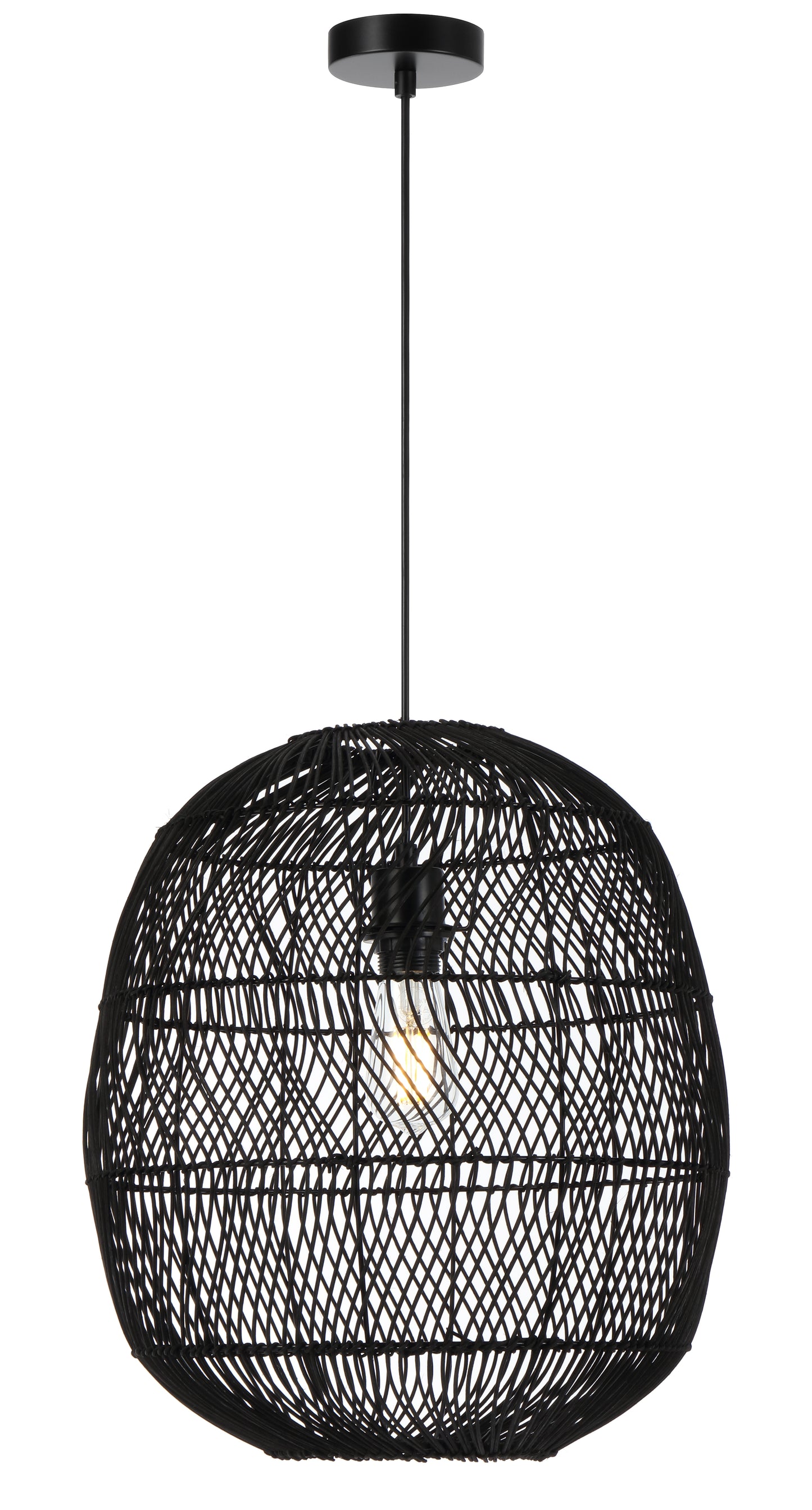 TFS 40 PENDANT 25wE27max D400 H430 cab1.5m BLACK RATTAN