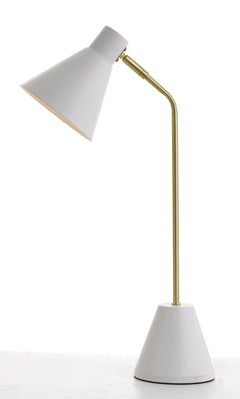 TFS TABLE LAMP 25wE14max D:140 H:540 cab:2.0M BRASS MATT/WHITE