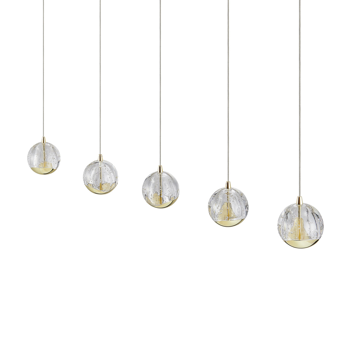 Altostone TFS 5 LTS BAR PENDANT 5x5wLED 3000K 1540Lm cab2M L960 W90 GOLD/BUBBLE GLASS