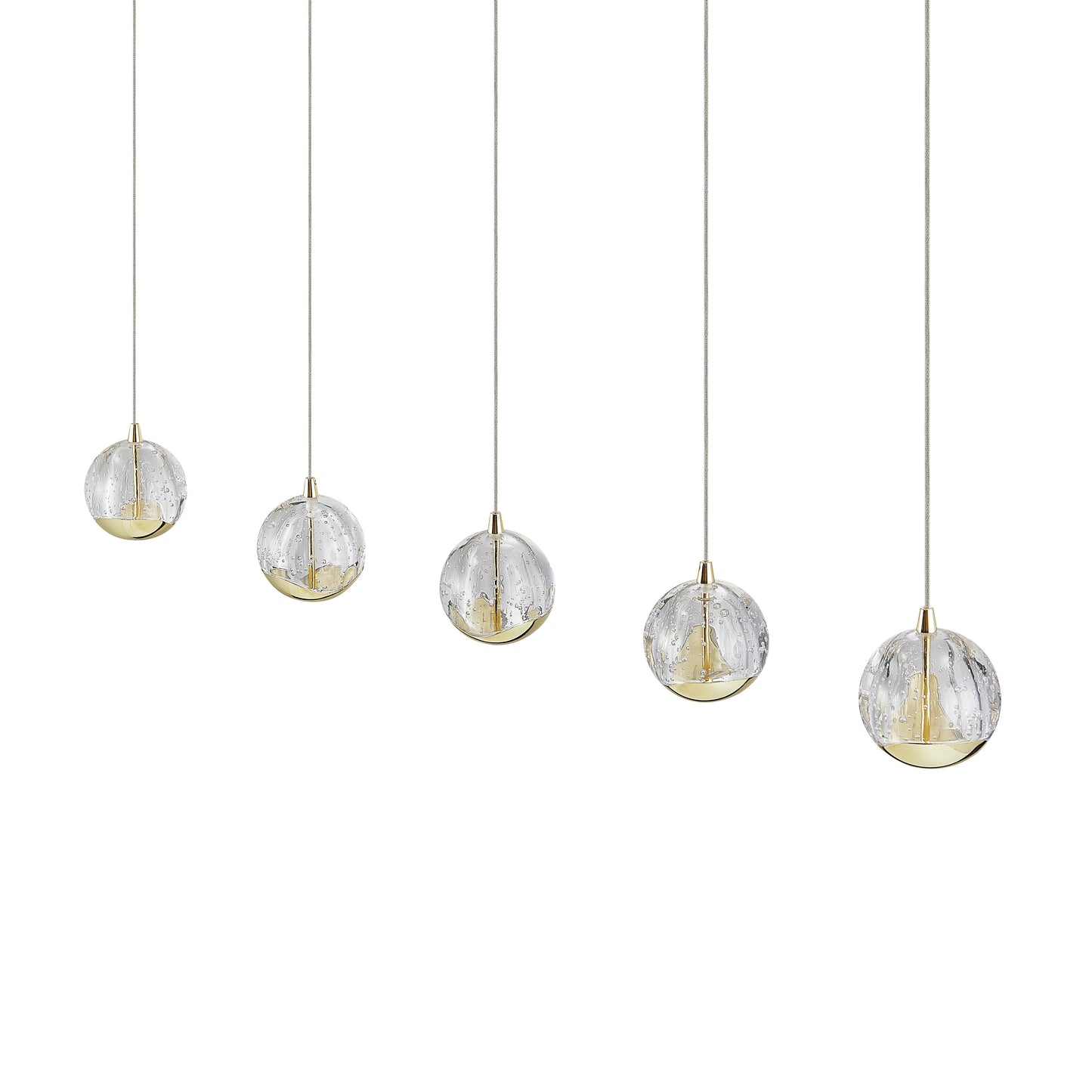Altostone TFS 5 LTS BAR PENDANT 5x5wLED 3000K 1540Lm cab2M L960 W90 GOLD/BUBBLE GLASS