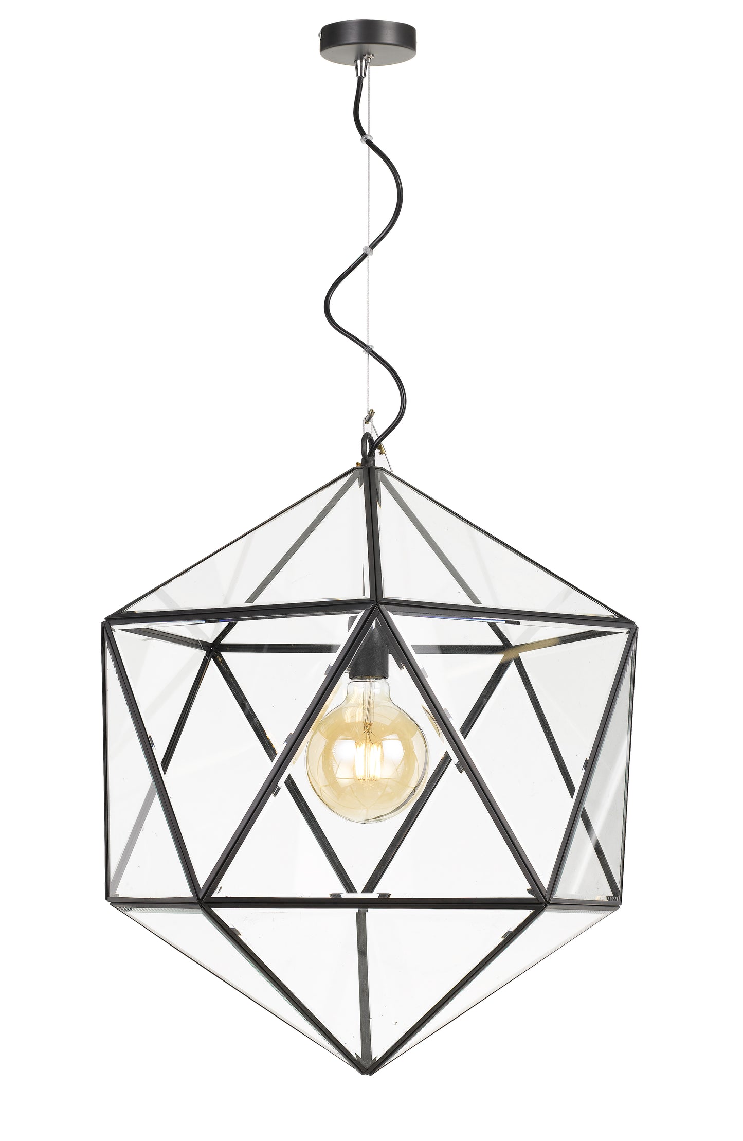 TFS 50 PENDANT 25wE27max D:500 H:620 BLACK / CLEAR