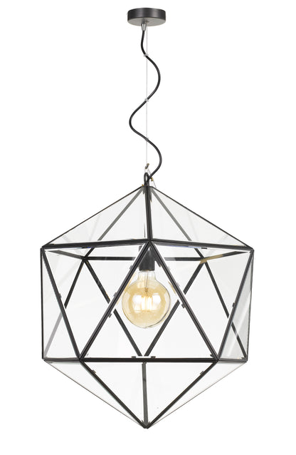 TFS 50 PENDANT 25wE27max D:500 H:620 BLACK / CLEAR