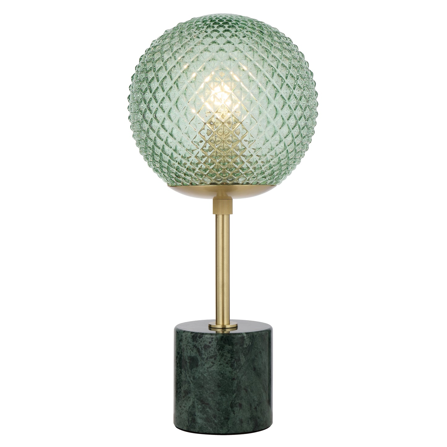 TFS TABLE LAMP 25wE27max D:190 H:415 inline swtch GREEN MARBLE/GREEN GLASS