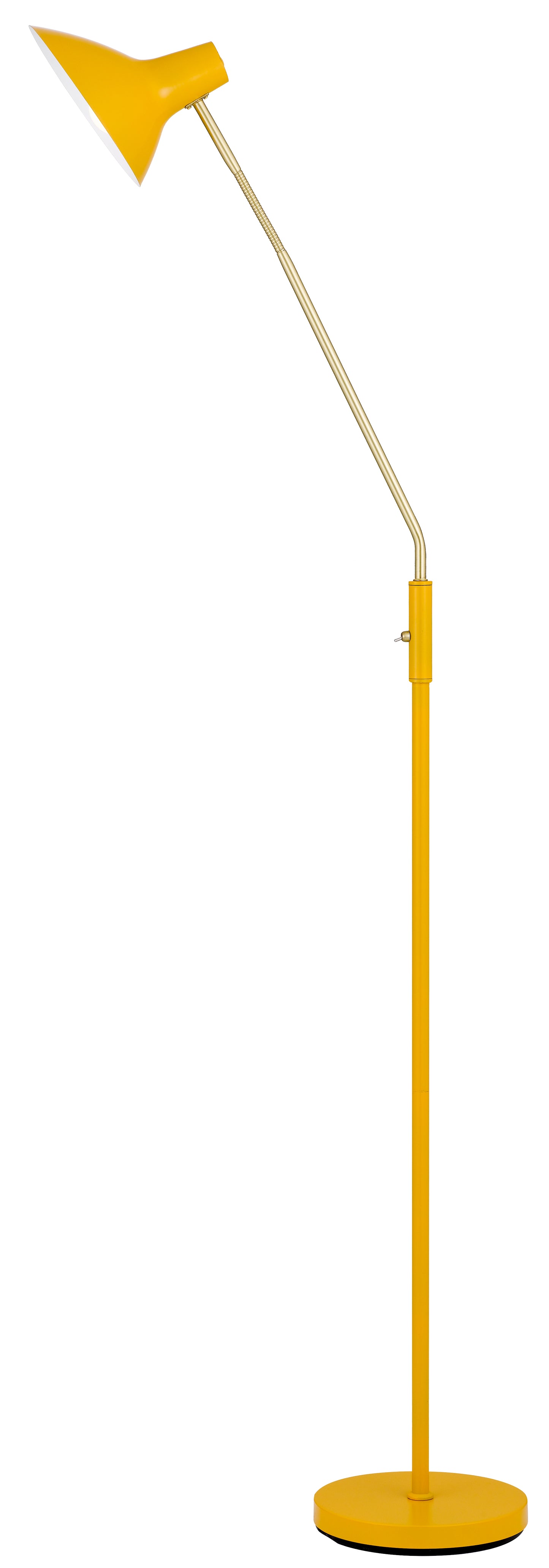 TFS FLOOR LAMP 25wE27max H:1580 D:230 YELLOW/ BRS MATT/YELLOW ROCKET SWITCH