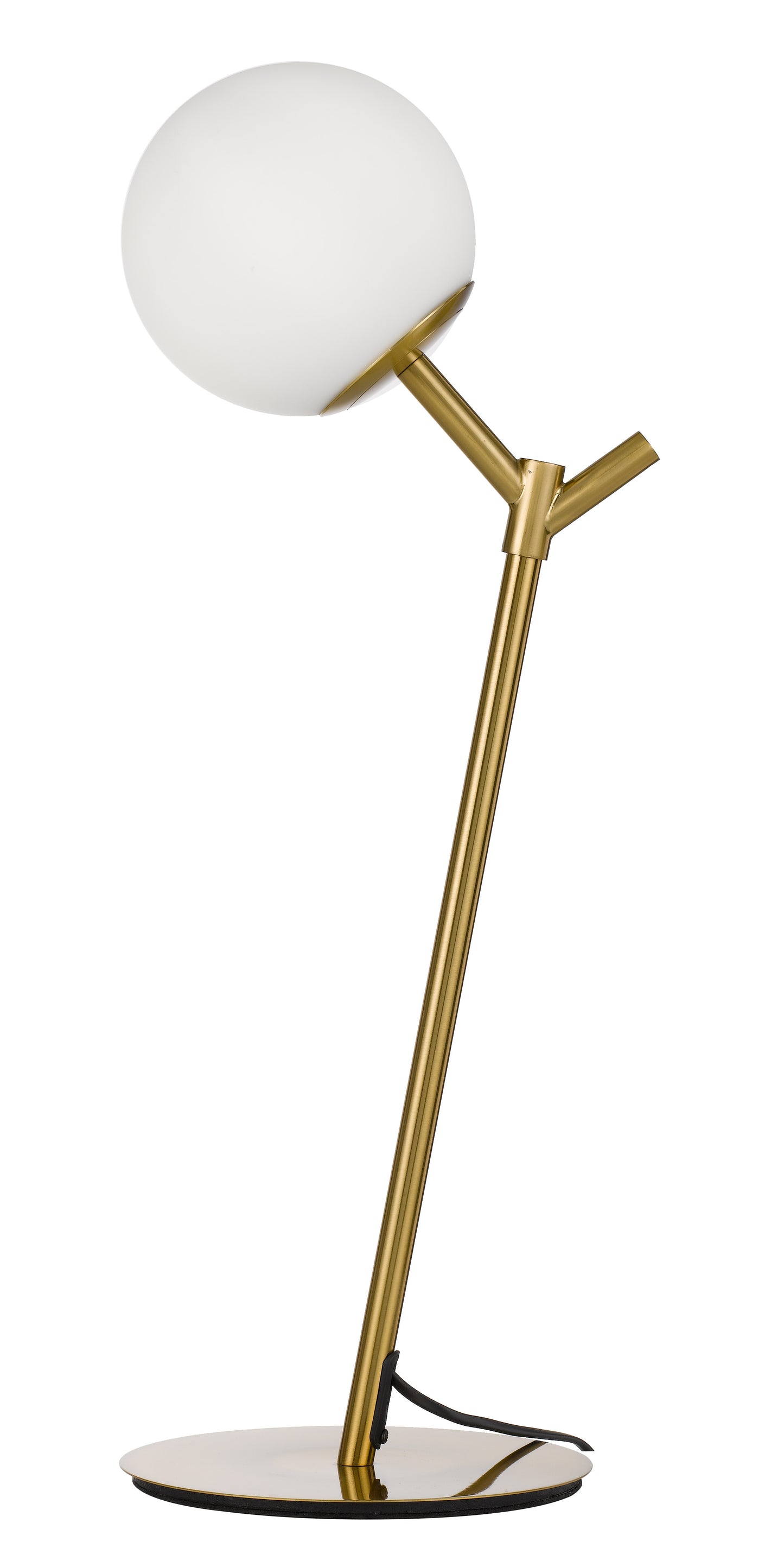 TFS TABLE LAMP 25wE27max D:150 H:570 BASE PLATE:200 Inline Switch A.GOLD/OPAL MATT