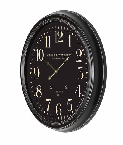 Metal Black Kensington Station Wall Clock