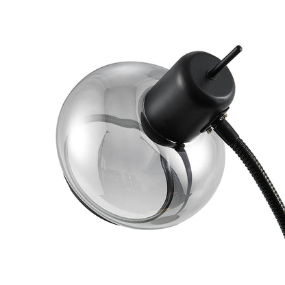 TFS TABLE LAMP 25wE27max L:270 W:160 H:470 TOGGLE SWT BLACK MATT/ SMOKE GLASS