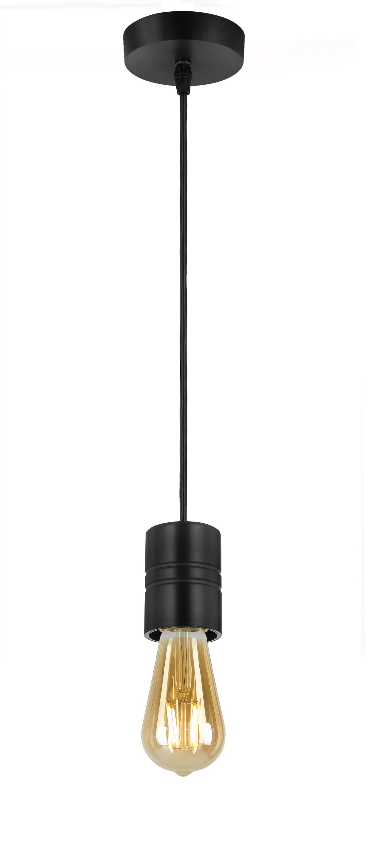 TFS CORD SET 25wE27max wSHADE RING L:2400 BLACK / BLACK
