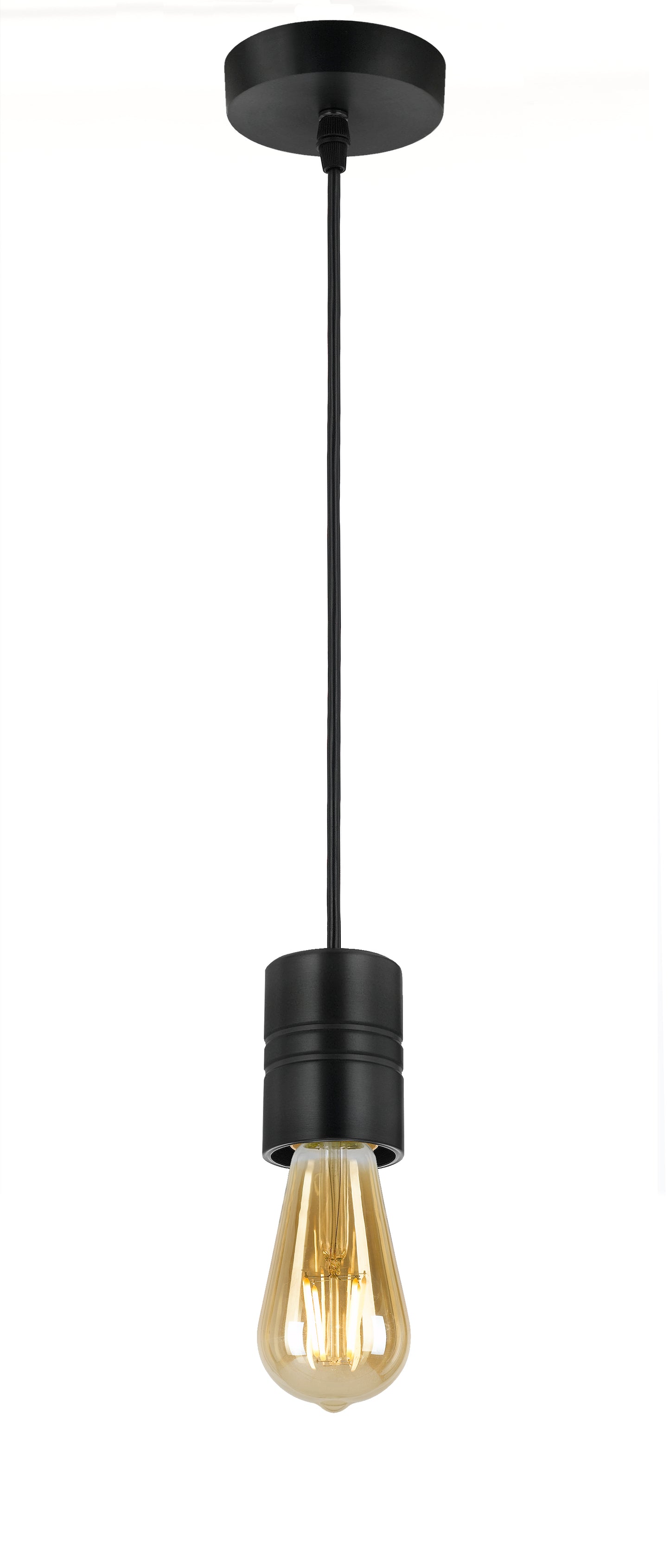 TFS CORD SET 25wE27max wSHADE RING L:2400 BLACK / BLACK