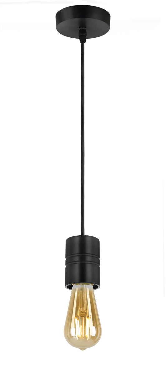 TFS CORD SET 25wE27max wSHADE RING L:2400 BLACK / BLACK