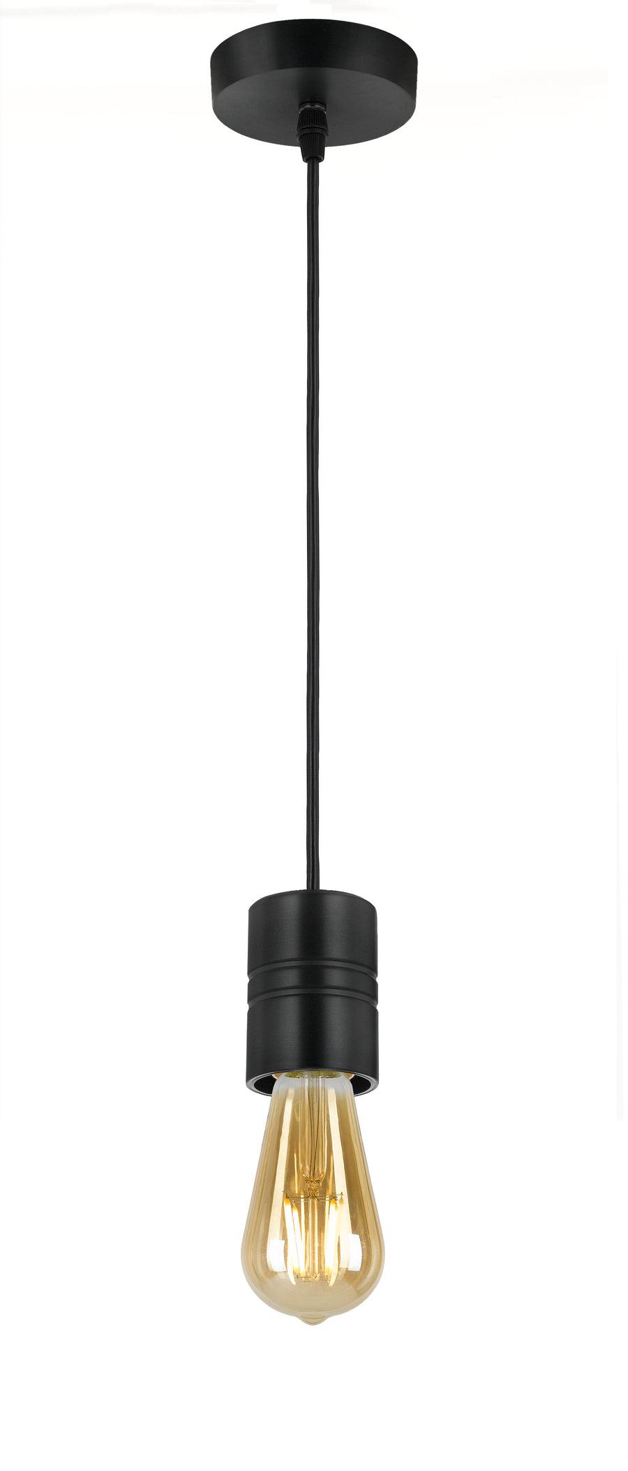 TFS CORD SET 25wE27max wSHADE RING L:2400 BLACK / BLACK