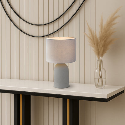 TFS SMALL TABLE LAMP 25wE27max D:240 H:400 line sw CONCRETE / SOFT GREY LINEN