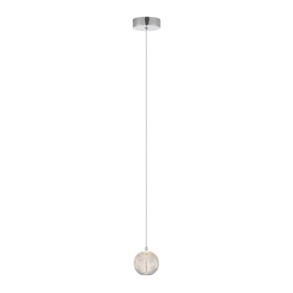 TFS 1 LT PENDANT 5wLED 3000K D:90 H:85 400Lm CAB.2m CHROME/ BUBBLE GLASS