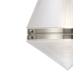 TFS 1LT PENDANT 25wE27max D:350 H:560 ROD 1.5m NICKEL MATT/ CLEAR
