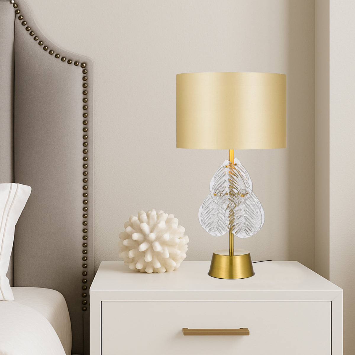 TFS TABLE LAMP 25wE27max D:380 H:700 Inline Switch GOLD / GOLD SHADE