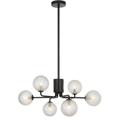 TFS 6LT PENDANT 6x6wG9max KIT D650 H295 ROD:2*600+1*300 BLACK/ CLEAR PRISM PATTERN